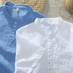 Premium Solid Mandarin Designer Casual Cotton Shirt | Pack of 2